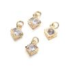 10Pcs/lot Alloy Gold Silver Color Rhinestone Hearts Charms For Earrings Necklaces DIY Love Charms Jewelry  Making Accessories