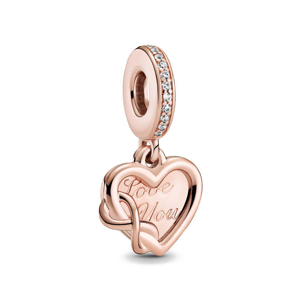 New Copper Rose Gold Lock Love Bow Tree Safety Buckle Charm Bead Fit For Bracelet Necklace Diy Women'S Boutique Jewelry