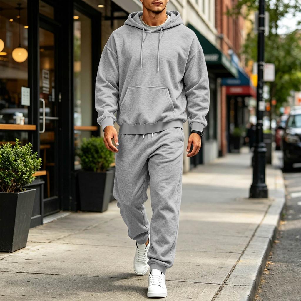Kleurige Hoodie Set voor Mannen Casual Sweatshirt Outfit voor Lente en