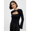 INS Trendy Double-Layer Collar Spring & Fall New Cut Out Fake Two-Piece Silm Slim Looking Micro-Pull Long Sleeves Women's T-shirt T-shirt