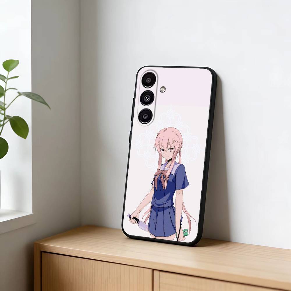 M-Mirai N-Nikki Gasai Yuno Anime Phone Case For Samsung Galaxy A13,21s,22,31,32,52,53,71,72,73,Soft Black Cover