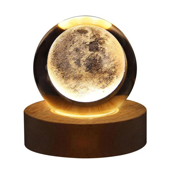 Cosmic Star Nachtlicht, 3D-Lampe mit Kunstkristallkugel, USB-betriebene Nachttisch-Sternenhimmellampe, Geschenk für Freunde und Familie