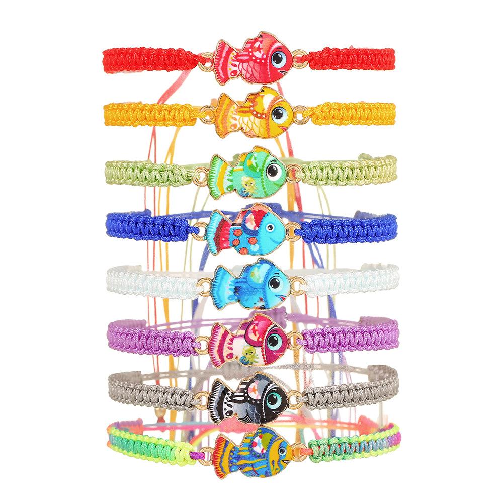 European and American New Hand Jewelry Cartoon Fish Bracelet Combination Student Gift Weaving Adjustable Stacking Bracelet Set Female