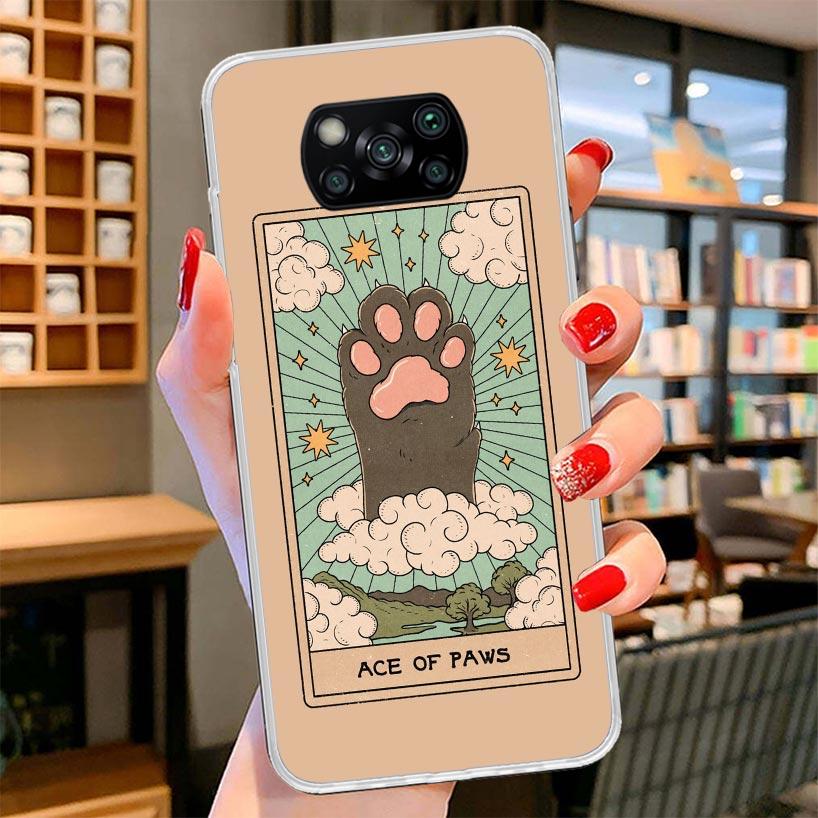 Tarot Card Cute Art Cats Cover Phone Case For Xiaomi Poco F7 Ultra X7 X6 X5 Pro M7 Redmi 15C 15 13C 13 12C 12 10C 10 9A 9C 9T 9