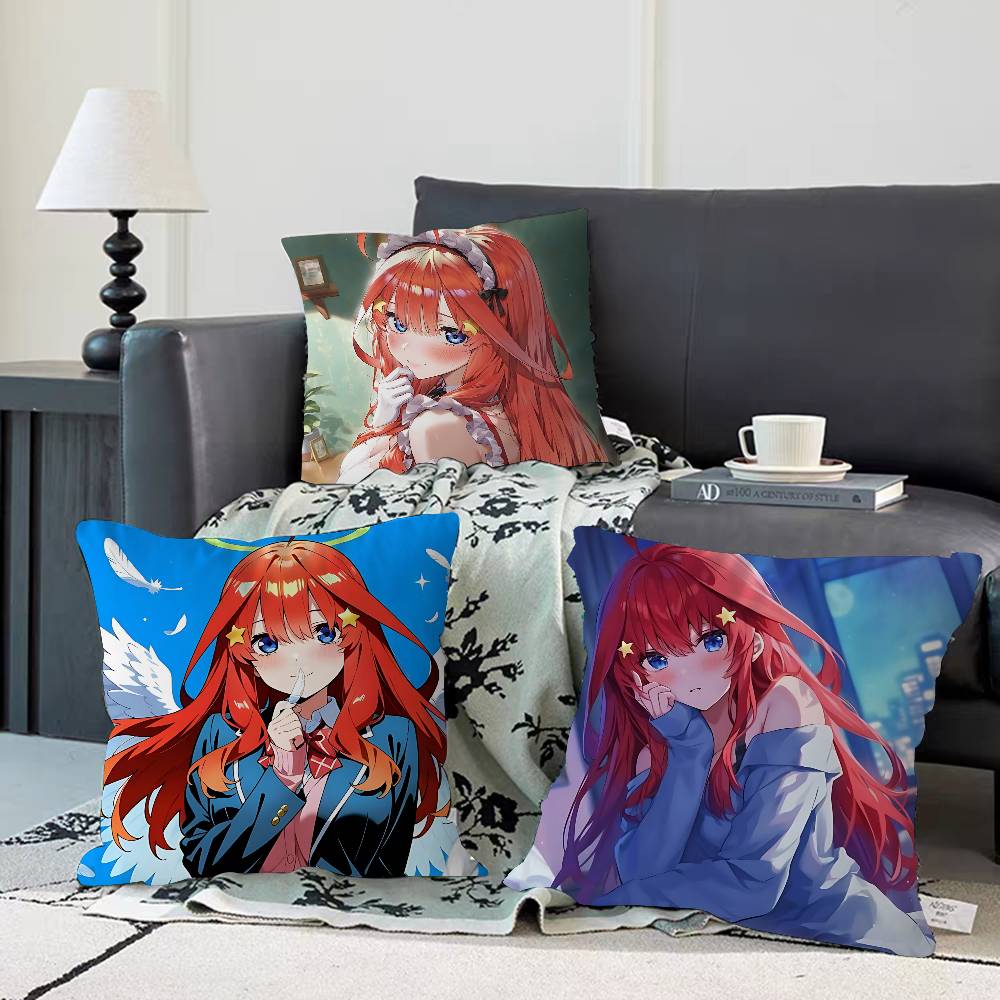 Anime N-Nakano-Itsuki Cushion Cover Inches Farmhouse Decor Home Throw Pillow Covers For Couch Decorations