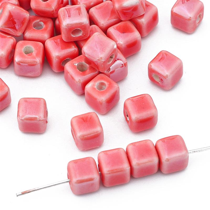Five-Petal Flower Ceramic Beads for DIY Jewelry Making