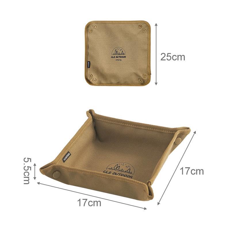 Camping Storage Tray Portable Foldable Oxford Storage Box Outdoor Hiking Travel Desktop Storage Tray for Key Sundries Jewelry