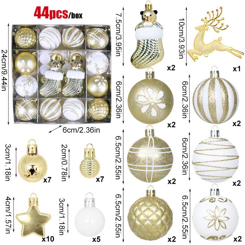 Electroplated Christmas Ornaments Bright Christmas Decoration Balls Shatterproof Christmas Balls Electroplated For Holiday золотой