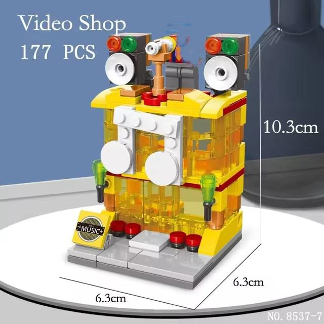 1 Stück DIY Architekturgeschäft Straßenansicht Essenshaus Bausteine Bausatz Mädchen Steine Klassisches Filmmodell Kinderspielzeug Für Kinder