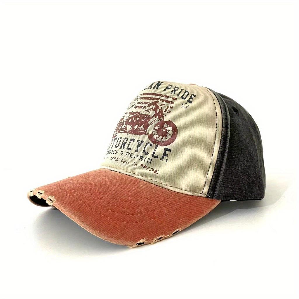 JYL TS DIY Printed Trucker Cap Washed Outdoor Hat Cotton