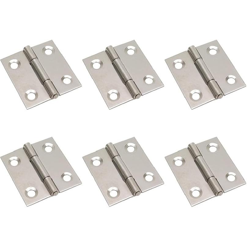 Mcredy Garage Door Hinge 2.7" Silver Stainless Steel Kitchen Cabinet Hinges Box Hinges with Screws for Living Room Bedroom Office, 2-Pack