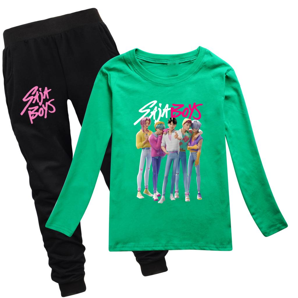 KPOP Łowcy Demonów Saja Chłopcy Koszulka Kreskówka Długi Rękaw Chłopcy Dziewczęta Nastolatki Ubrania Anime T-shirt Jesień Dziecięca Koszulka