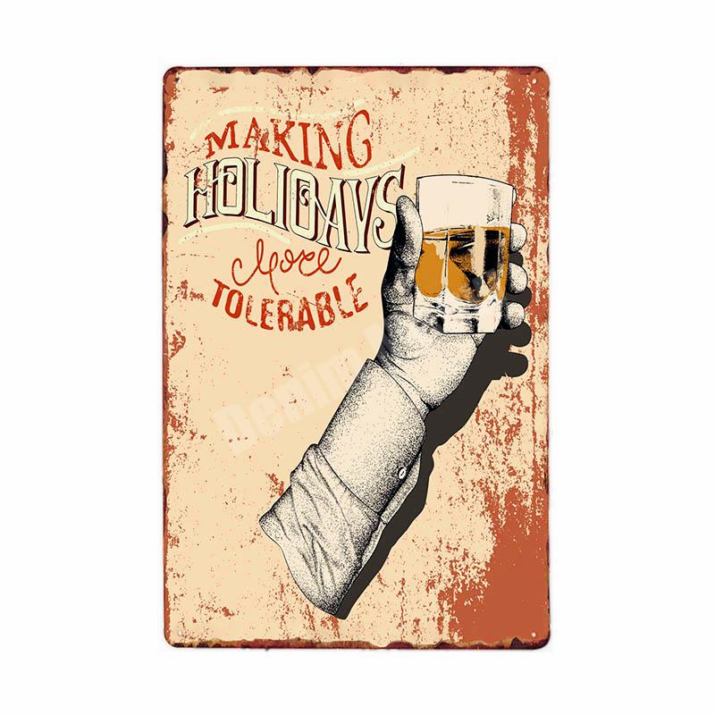 Rum Vintage Metal Tin Signs, Beer Wall Stickers, Bar, Grill, Pub, Cafe, Home Decor, Whisky Art Painting, Decorative Plates