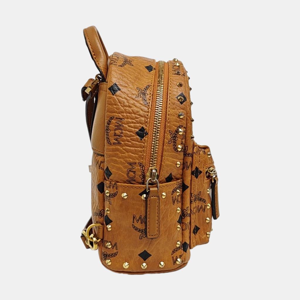 [Pre-Owned] Classic Studded Monogram Print Leather Mini Backpack - Good #A7KIIG
