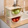 Plastic Kitchen Storage Basket with Lid