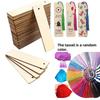 10/30/50/70Pcs Wooden Blank Bookmarks with Tassels Set DIY Wooden Craft Bookmarks Square Tag Wedding Birthday Party Decor