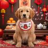 Dog Dress Up Cartoon New Year Cat Scarf Embroidered Comfortable Pet Scarf 2026 Horse Year Funny Pet Clothing Pet Birthday Party