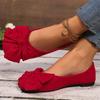 Fashion Lightweight Plus Size 36-43 Flats Shoes Women Faux Suede Non Slip Shoes Woman 2025 Solid Color Bowknot Casual Shoes Ladies