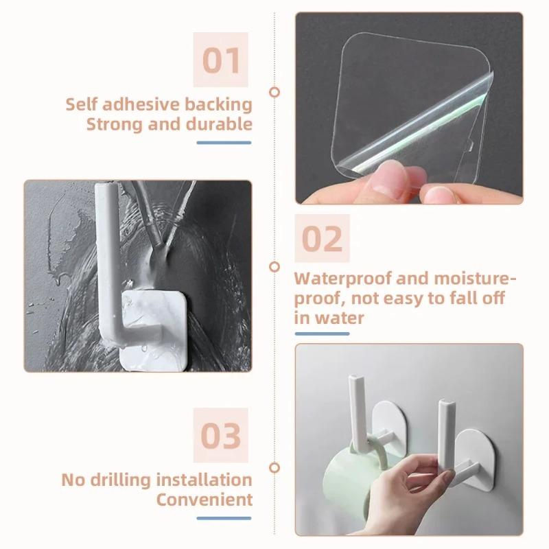 1/2/3pcs No Punching Baseball Cap Hat Rack Wall Mounted Casual Hat Clothing Jewelry Storage Hook Bathroom Kitchen Bedroom Storage Rack