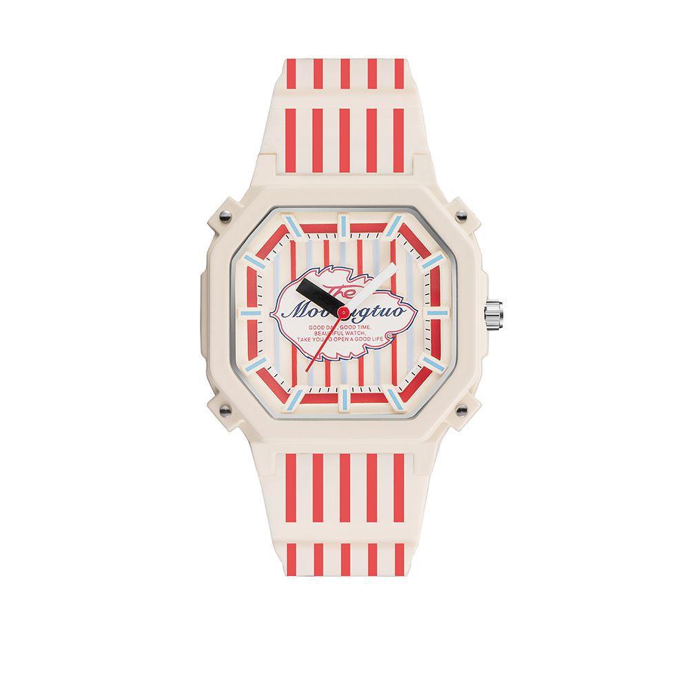 [] Large Dial Dopamine Women S Watch Trend Student Personalized Fashion Versatile Women S Watch красный