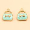 Gold-Enamel Double-Sided Stainless Steel Pendant with French-Style Beauty Accessories Design