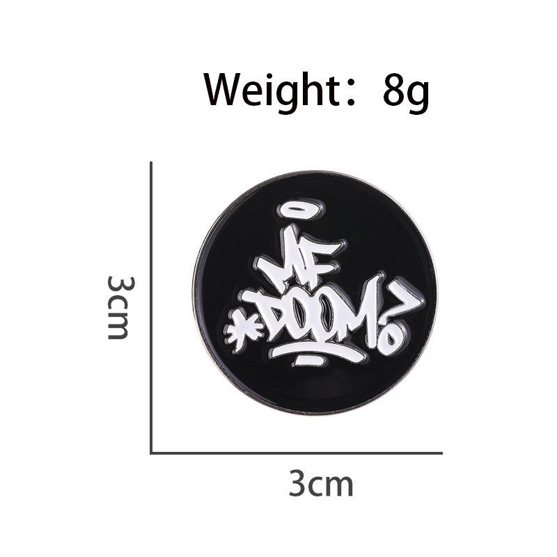 Customized Black Alloy Brooch Round Backpack Badge Ornament