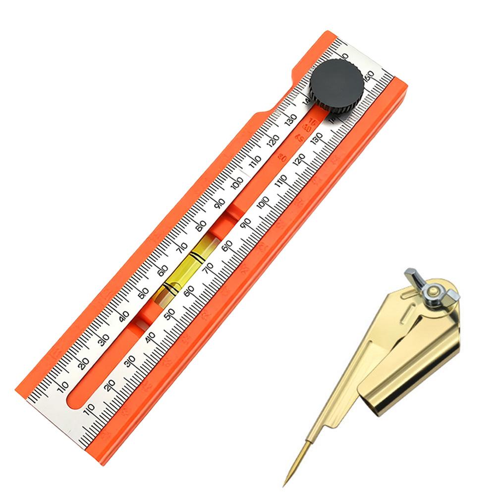 Foldable Depth Measuring Ruler Woodworking Multi-angle Marking Ruler Adjustable Positioning Scribing Protractor Multi-role Tools