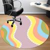 1pc Pastel Waves Office Round Area Rug, Indoor Mat Suitable For Office, Under Office Chairs Bedroom Living Room Home Decor, Room Deco 138