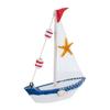 Mediterranean Style Seashell Ship Model 15*11*3cm Miniature Boat Figurine  Office Room Livingroom