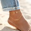 Letter Double Foot Chain Infinite Love Chain Women's Foot Chain Summer Gift Beach Gift For Mother