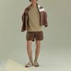 Kith Ensfarget Logo Rund Hals Kort Ermet T-skjorte Unisex Topper Khaki KH030095-207