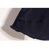 DIMANAF 2026 Estate Taglie Forti Donna Gonne Vita Elastica Blu Denim Oversize Casual Moda Lady Gonne Corte Cotone Monocolore