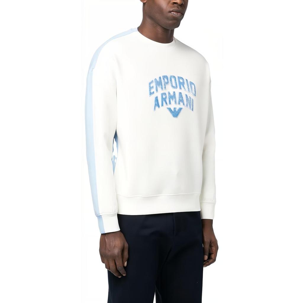 Emporio Armani Ss23 Brand Logo Letter Print Pullover Casual Long Sleeve Sweatshirt Men Sweatshirt White 3R1MBE-1JHSZ-0164