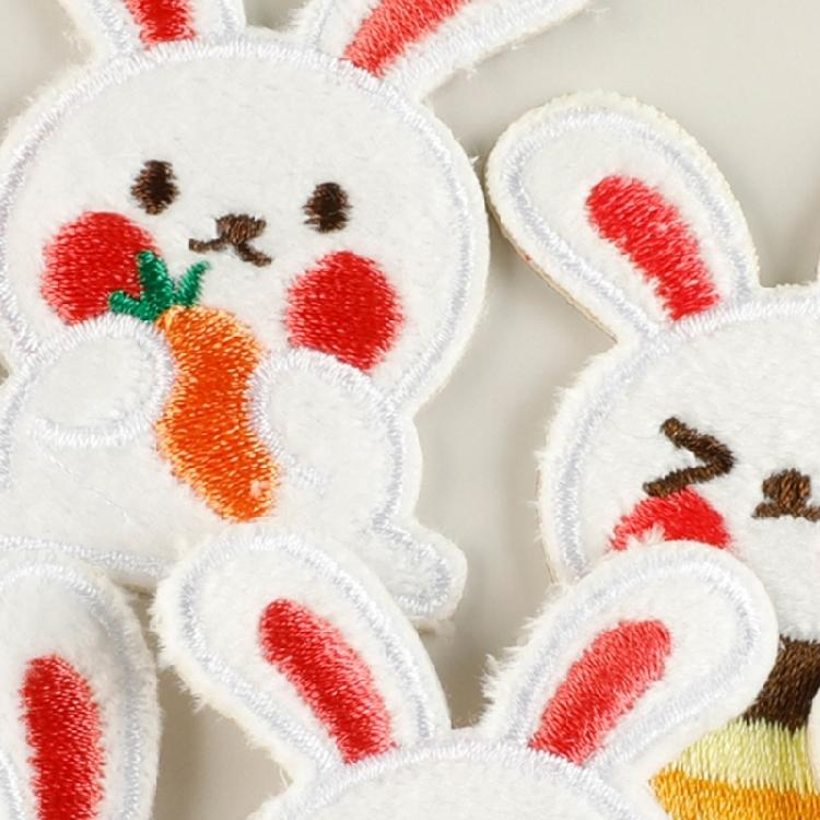 6 Pcs Embroidered Patches Cartoon Rabbits Sewing Patches Iron On Patches Decorative Patches Sew On Patches for Clothes