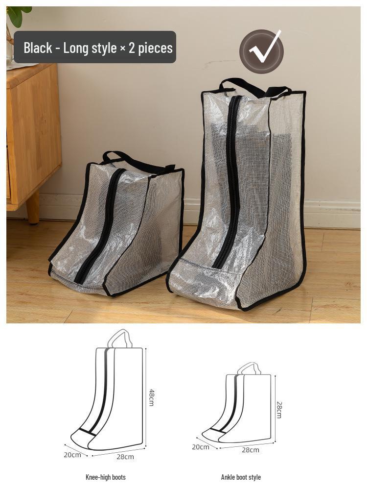 Three-Dimensional Transparent Boot Storage Bag: Dustproof & Moistureproof Protector for Long and Short Boots, Ideal for Seasonal Organization.