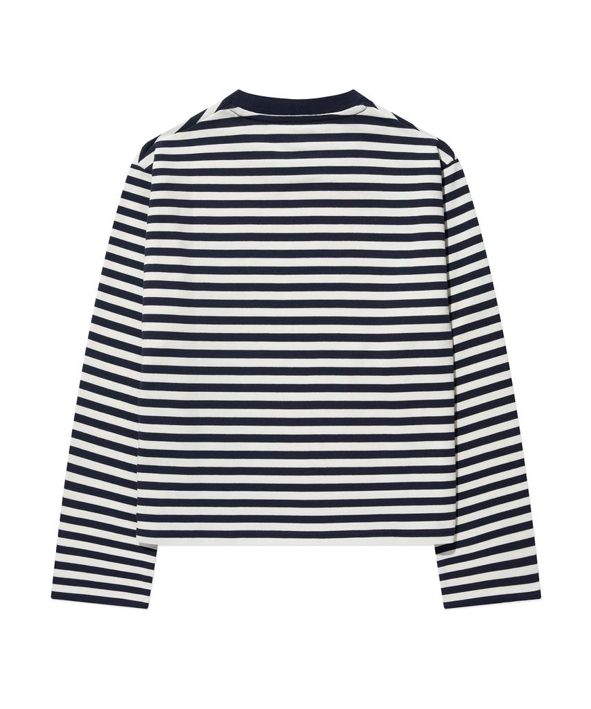 COVERNAT WOMAN Striped Long Sleeve Navy