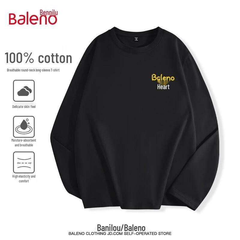 Baleno Men's Pure Cotton Loose Fit Long-Sleeve T-Shirt