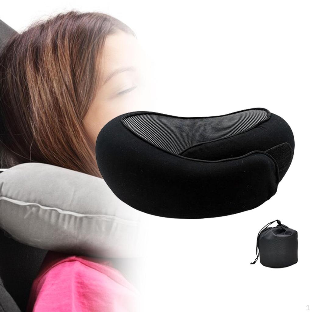 Airplane Travel Pillow Headrest Ergonomic Breathable Foldable U Shaped Soft Neck Support