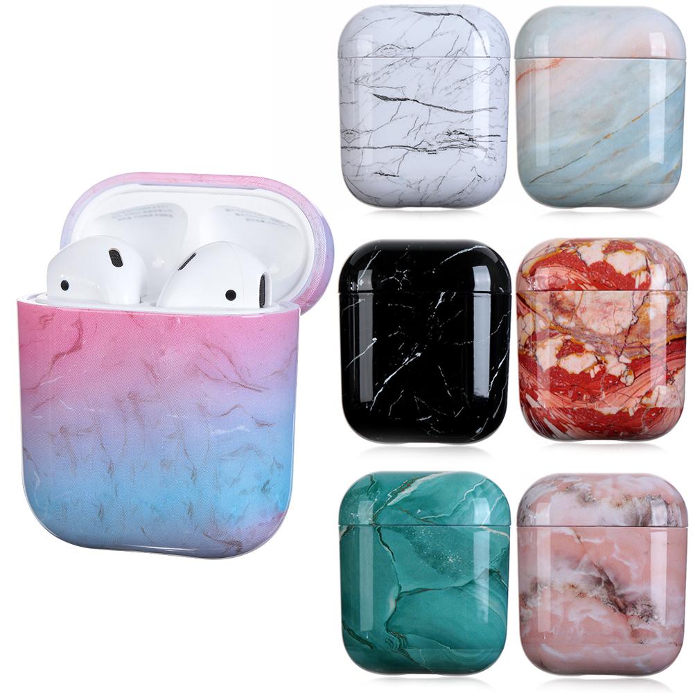 Fashion Charging Box Dust Guard Hard PC Protective Case Cover Bag Shell Marble Stone