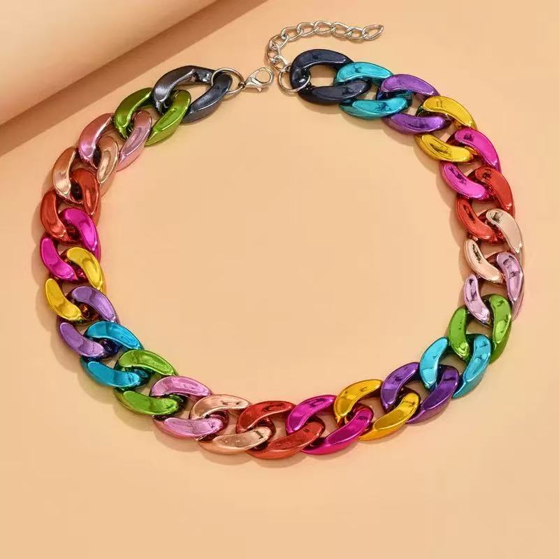 Exaggerated Statement Necklace For Women Bohemian Multicolor Stone Necklaces Big Discount Fashion Jewelry Clearance Sale