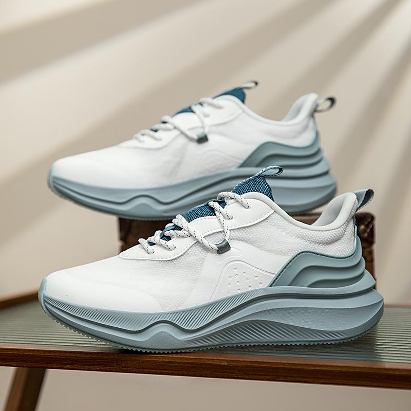 

Кроссовки для бега с дышащей сеткой и нескользящей подошвой: Износостойкая, сверхлегкая, амортизирующая мягкая подошва для мужчин и пар 43 белый/зелёный