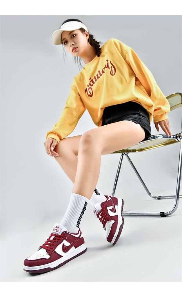 Putian AJ Dunk Weinrot Herren Low-Top Sneaker, Air Force 1 Lässige Damenschuhe Neuer Stil