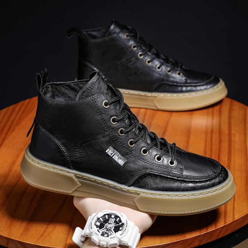 Spring new Martin boots high-top casual board shoes black boots sports casual shoes