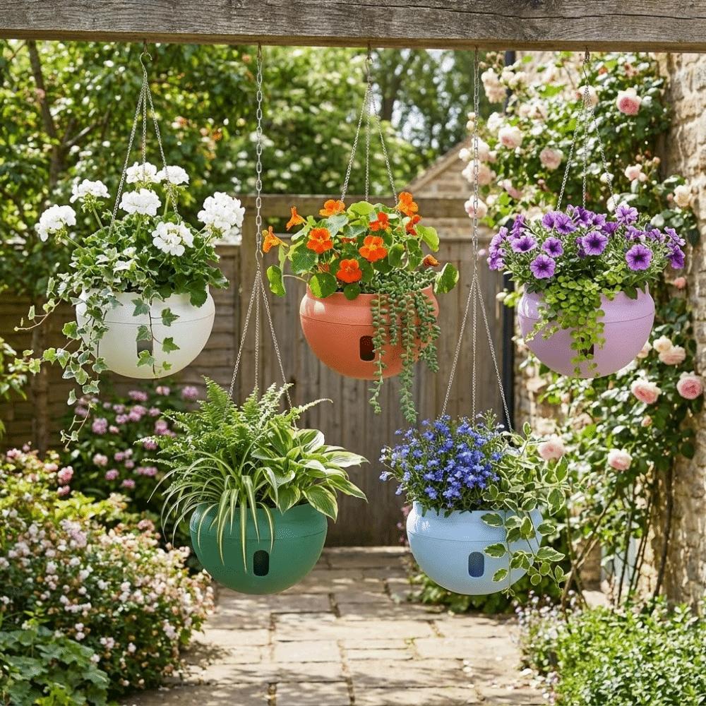 Self Absorbing Water Hanging Flower Pot Detachable Water Storage Planter  Balcony