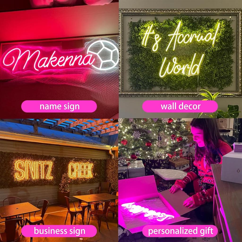 Custom Neon Sign - Customizable Neon Signs for Wall Decor, Neon Name Sign Personalized for Wedding Birthday Party Gifts, Neon Lights for Bedroom Bar