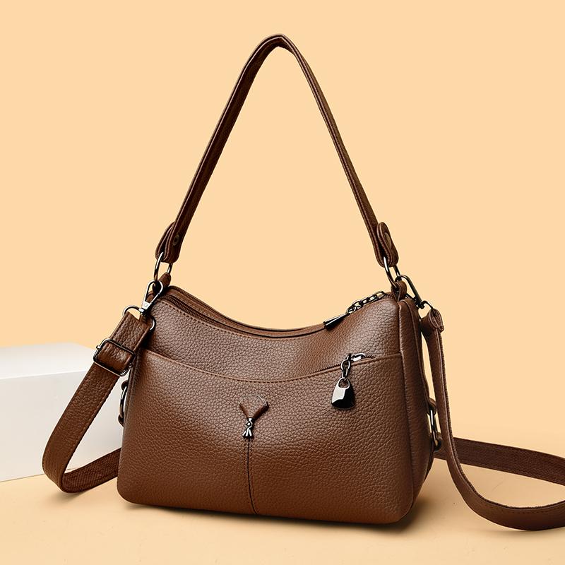Multi-layer Shoulder Bag Middle-aged Mother Bag PU Messenger Bag