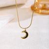 Women's Luxury Titanium Moon Pendant Necklace: Stylish, Fade-Free Clavicle Chain.