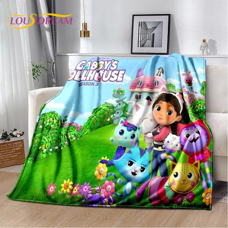 Cartoon Cute Gabbys Dollhouse Girl Soft Blankets,Keep Warm Throw Blanket Comfortable Blanket for Picnic Beds Sofa Home Bedroom