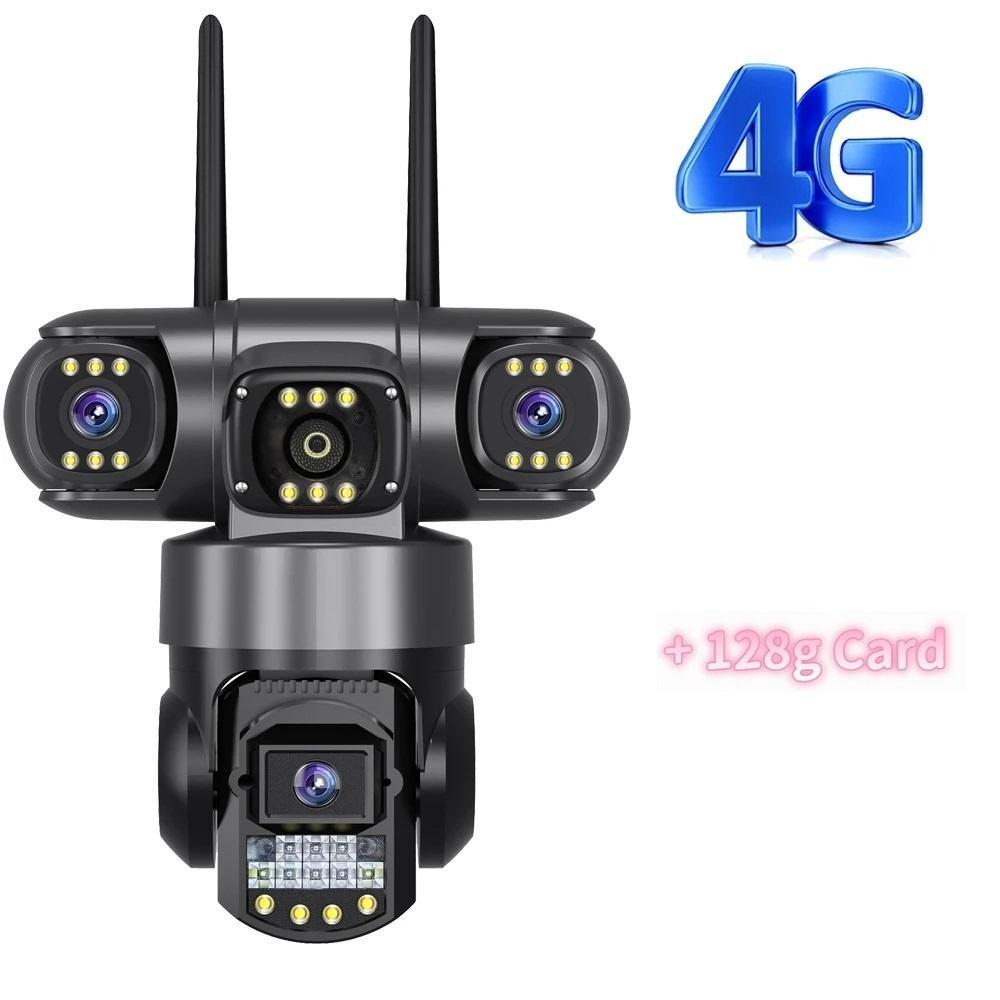 Wireless WiFi/4G Network Camera, HD Night Vision Waterproof CCTV Surveillance, Triple Lens and Triple Screen Security Video Recorder