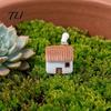 Eco Bottle Landscaping Supplies 2Pcs Mini Chimneyed Cottage Resin Figurines, Rural House Building Ornaments for DIY Micro Landscape Accessories Fairy